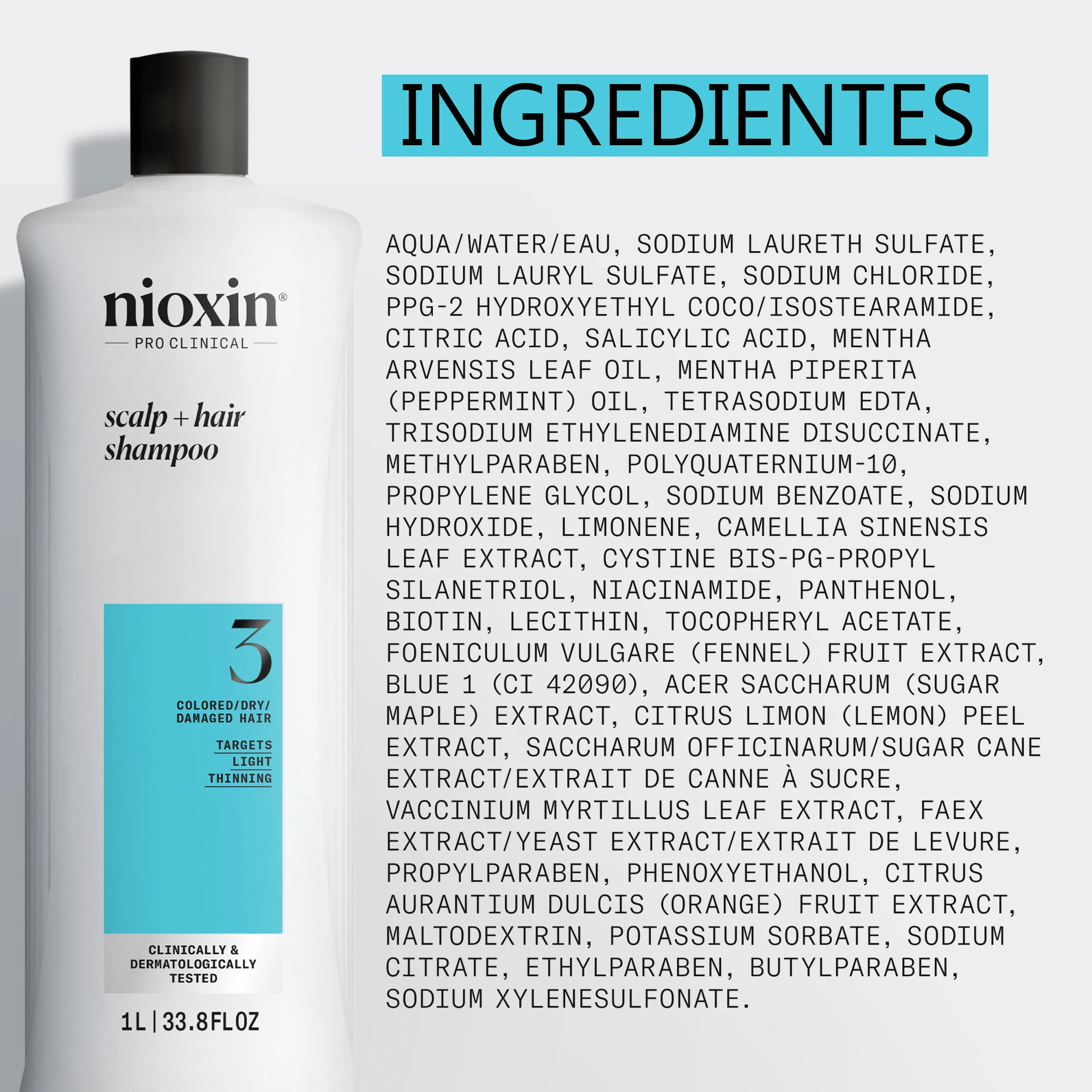 SYSTEM 3 CLEANSER Champú Step 1 Cabello Teñido 1000ml - Image 4
